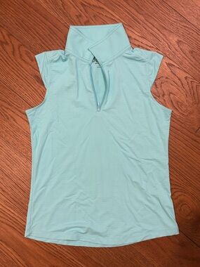 IBKUL Light Aqua Performance Sleeveless Top